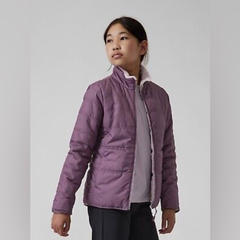 Athleta reversable purple jacket for girls.